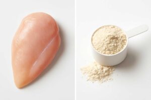 鶏胸肉とプロテインはどっちがコスパいい？たんぱく質量と使いやすさでわかりやすく比較
