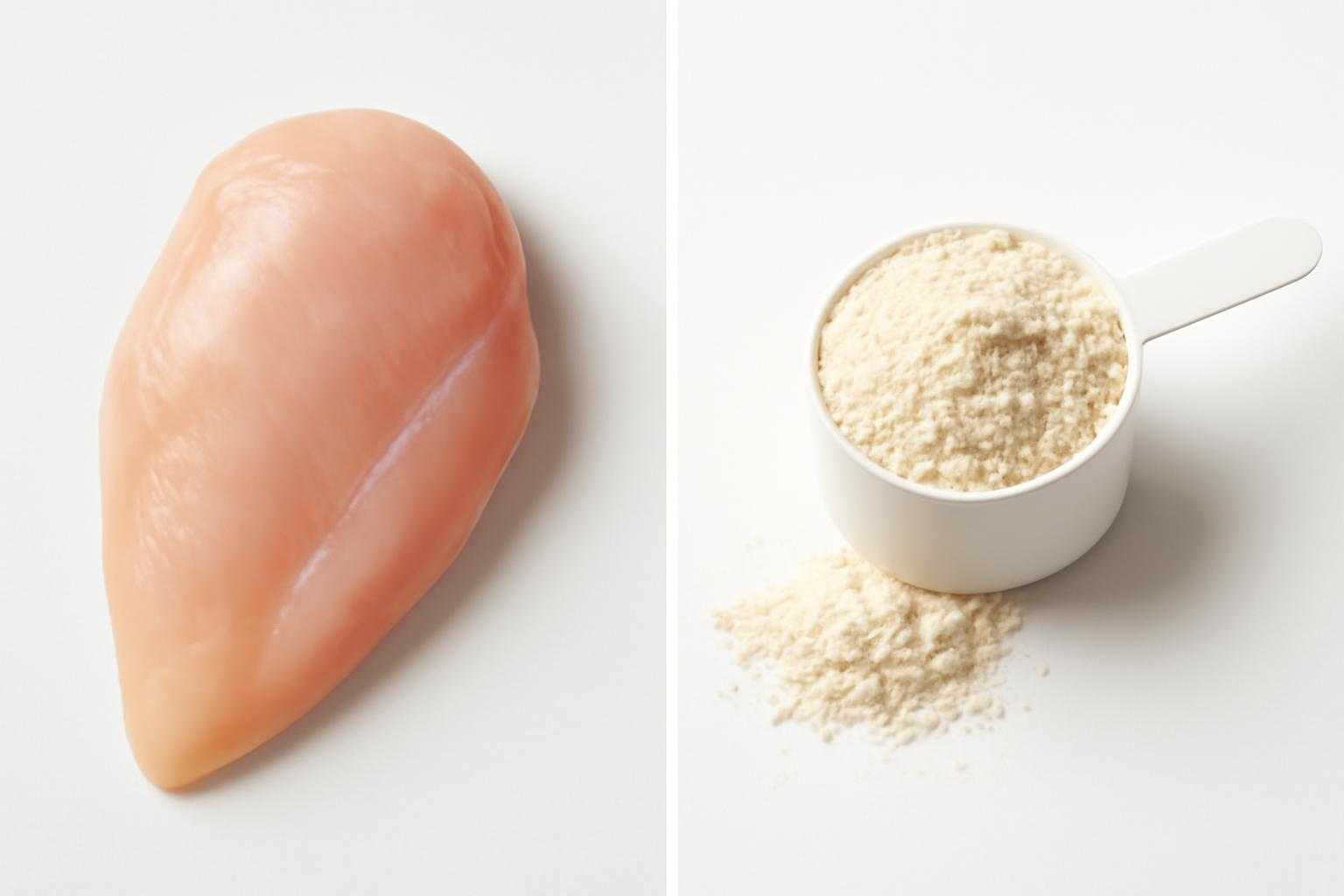 鶏胸肉とプロテインはどっちがコスパいい？たんぱく質量と使いやすさでわかりやすく比較